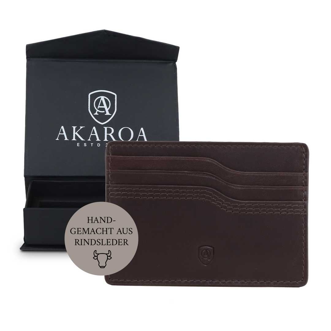 Geldbörse Herren Damen, Portemonnaie, slim wallet, Cardholder, RFID-Blocker, Brieftasche, Rindsleder#farbe_braun