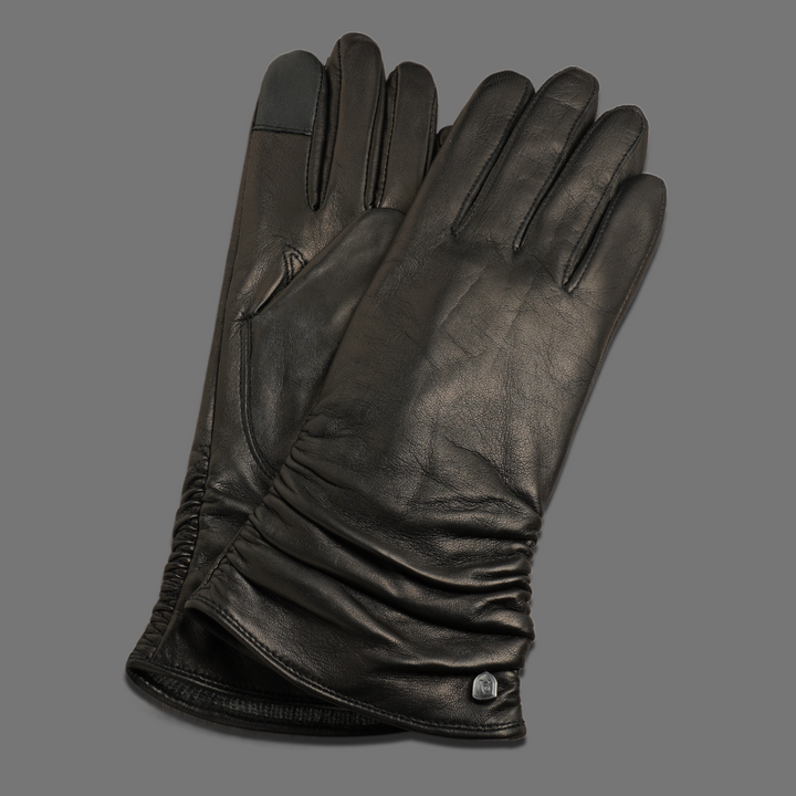 Lederhandschuhe für Damen, Nappaleder, Kaschmirfutter, Smartphone Funktion#farbe_schwarz