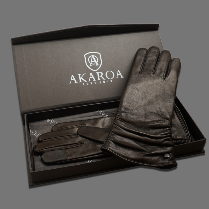 Lederhandschuhe für Damen, Nappaleder, Kaschmirfutter, Smartphone Funktion#farbe_schwarz