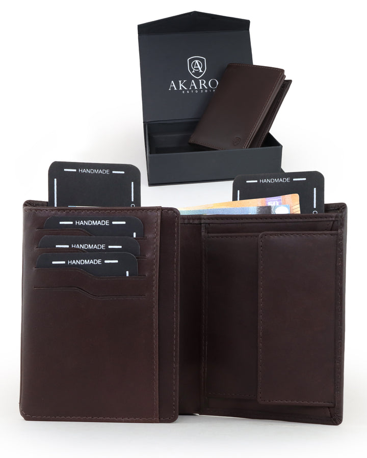 Geldbörse Herren Damen, Portemonnaie, slim wallet, Cardholder, RFID-Blocker, Brieftasche, Rindsleder#farbe_braun