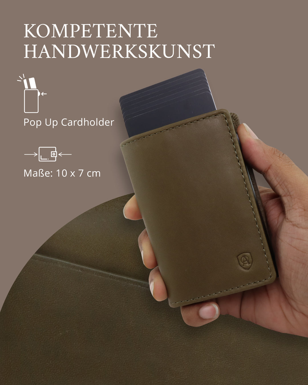 Geldbörse Herren Damen, Portemonnaie, slim wallet, pop up wallet, RFID-Blocker, Brieftasche, Rindsleder#farbe_gruen