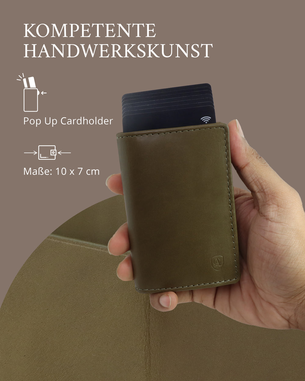 Geldbörse Herren Damen, Portemonnaie, slim wallet, pop up wallet, RFID-Blocker, Brieftasche, Rindsleder#farbe_gruen
