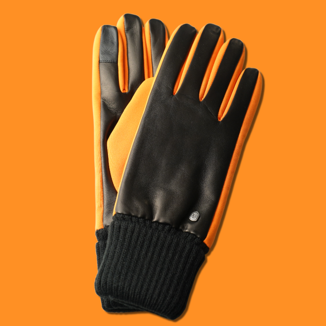 Lederhandschuhe für Damen, Nappaleder, Thinsulate Thermofutter, Smartphone Funktion#farbe_orange