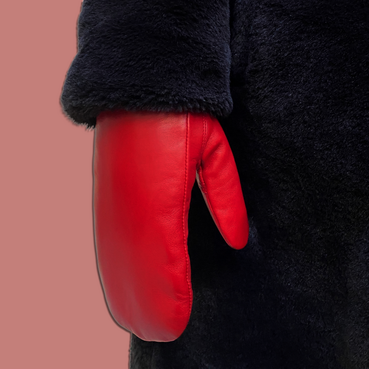 Lederhandschuhe für Damen, Nappaleder, Lammfellfutter, Smartphone Funktion#farbe_rot