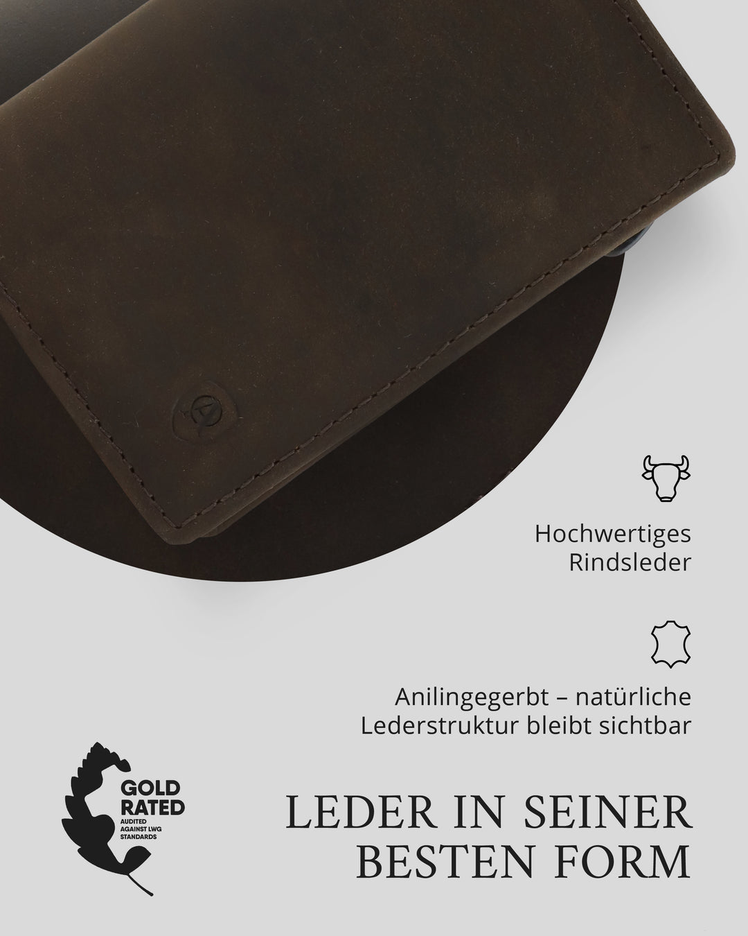 Geldbörse Herren Damen, Portemonnaie, slim wallet, pop up wallet, RFID-Blocker, Brieftasche, Rindsleder#farbe_vintage-braun