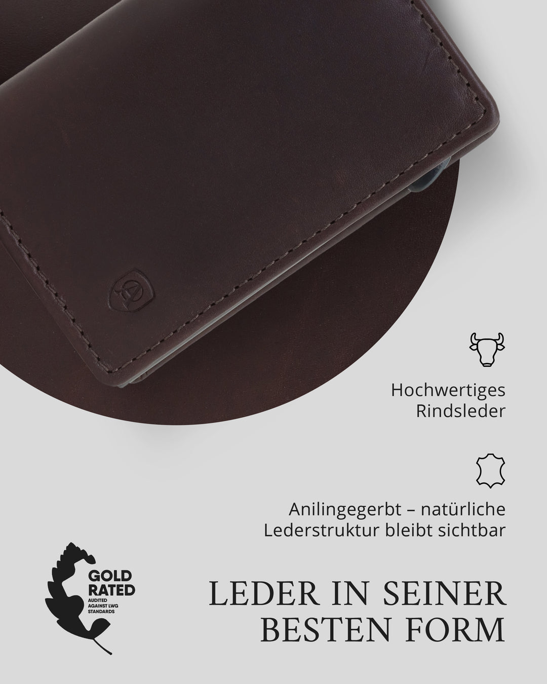 Geldbörse Herren Damen, Portemonnaie, slim wallet, pop up wallet, RFID-Blocker, Brieftasche, Rindsleder#farbe_braun