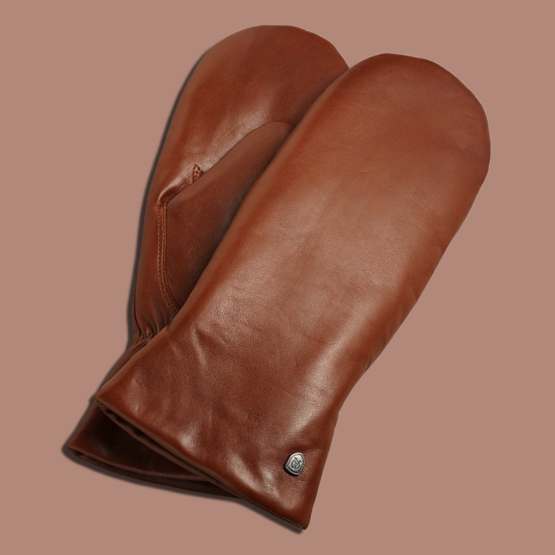 Lederhandschuhe für Damen, Nappaleder, Lammfellfutter, Smartphone Funktion#farbe_cognac