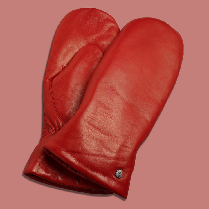 Lederhandschuhe für Damen, Nappaleder, Lammfellfutter, Smartphone Funktion#farbe_rot