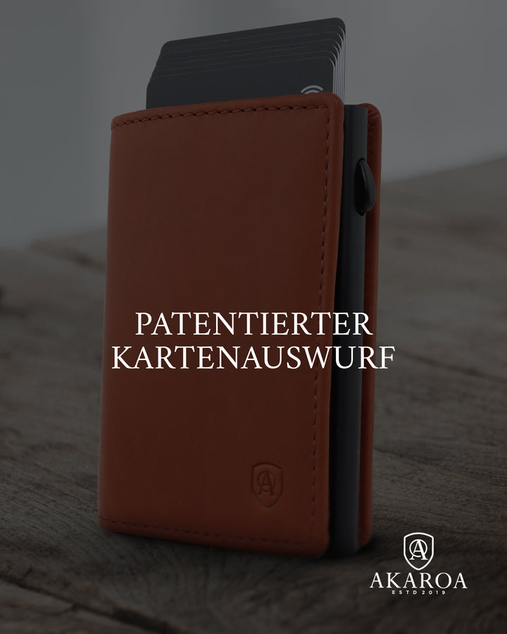 Geldbörse Herren Damen, Portemonnaie, slim wallet, pop up wallet, RFID-Blocker, Brieftasche, Rindsleder#farbe_cognac
