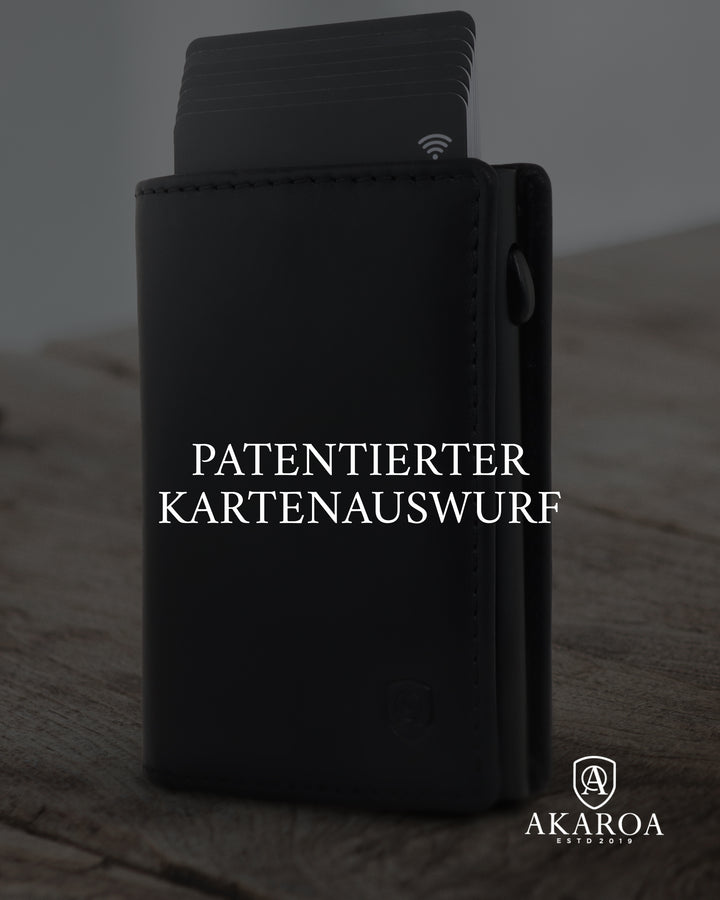 Geldbörse Herren Damen, Portemonnaie, slim wallet, pop up wallet, RFID-Blocker, Brieftasche, Rindsleder#farbe_schwarz