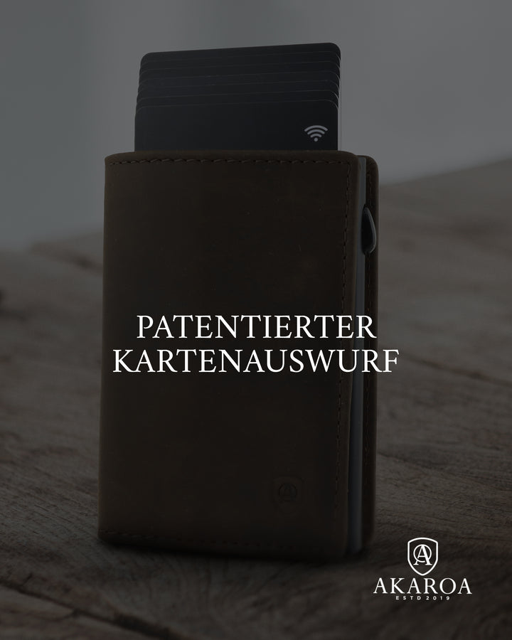 Geldbörse Herren Damen, Portemonnaie, slim wallet, pop up wallet, RFID-Blocker, Brieftasche, Rindsleder#farbe_vintage-braun