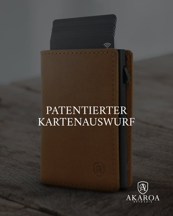 Geldbörse Herren Damen, Portemonnaie, slim wallet, pop up wallet, RFID-Blocker, Brieftasche, Rindsleder#farbe_vintage-tan