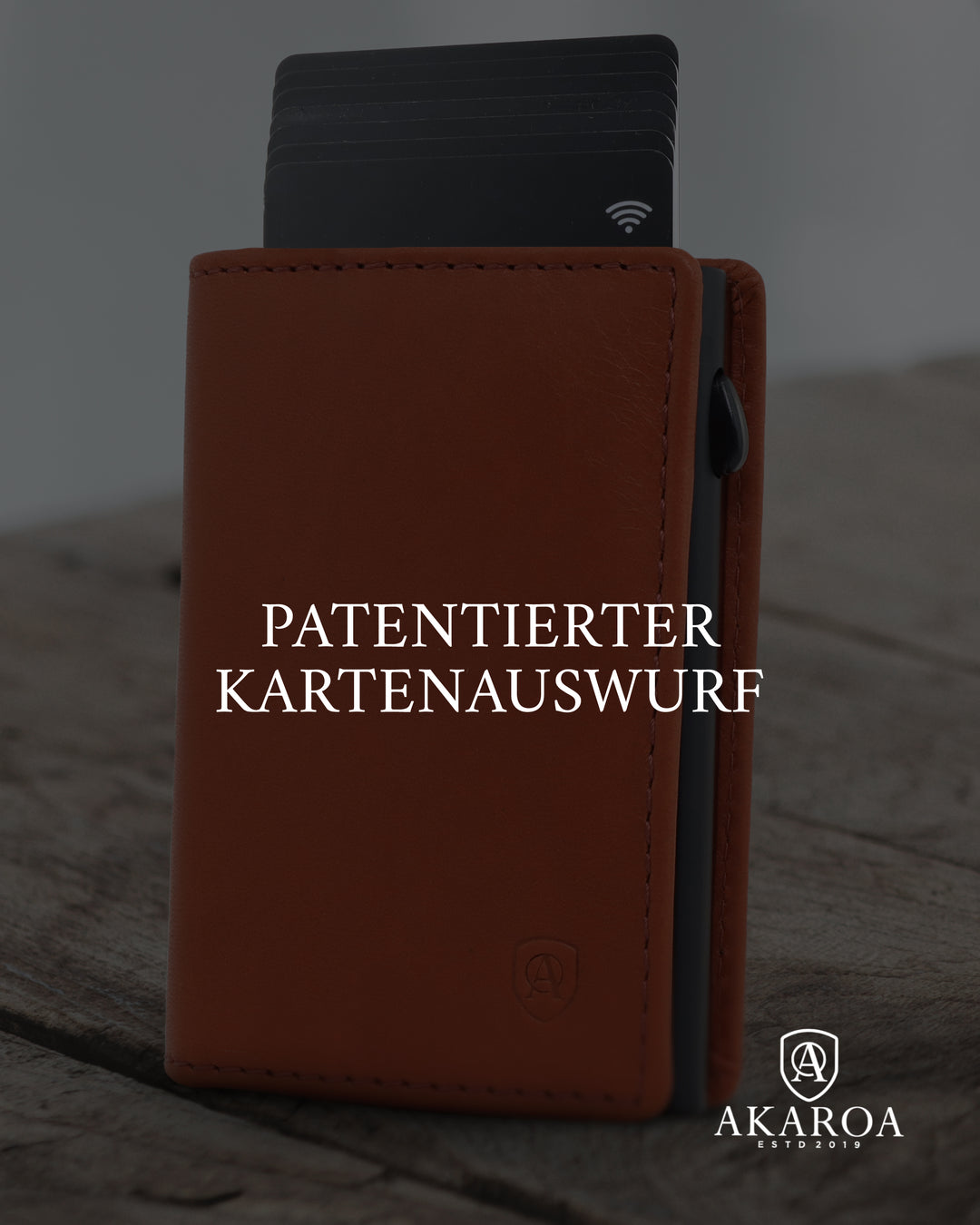 Geldbörse Herren Damen, Portemonnaie, slim wallet, pop up wallet, RFID-Blocker, Brieftasche, Rindsleder#farbe_cognac
