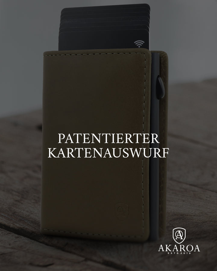 Geldbörse Herren Damen, Portemonnaie, slim wallet, pop up wallet, RFID-Blocker, Brieftasche, Rindsleder#farbe_gruen