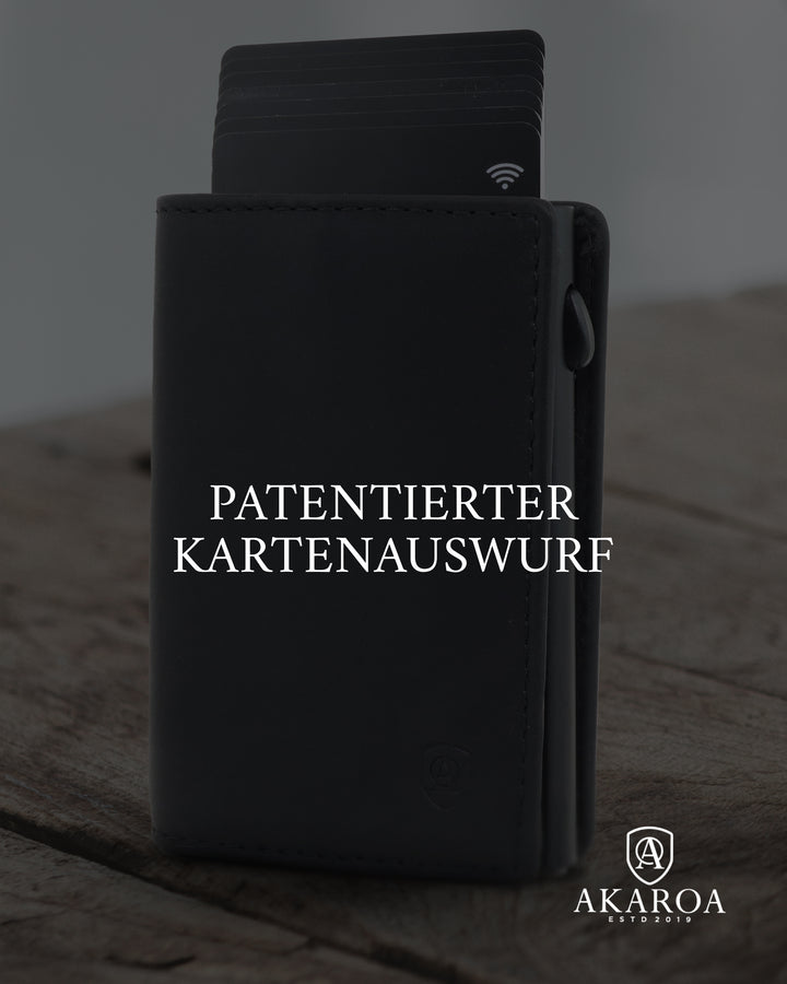 Geldbörse Herren Damen, Portemonnaie, slim wallet, pop up wallet, RFID-Blocker, Brieftasche, Rindsleder#farbe_schwarz