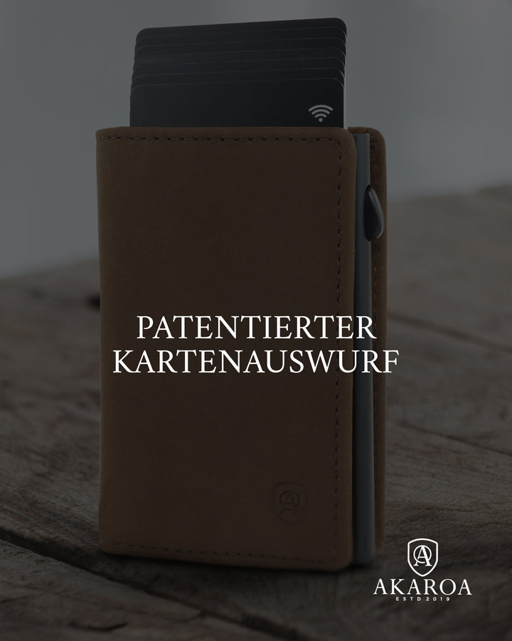 Geldbörse Herren Damen, Portemonnaie, slim wallet, pop up wallet, RFID-Blocker, Brieftasche, Rindsleder#farbe_vintage-braun