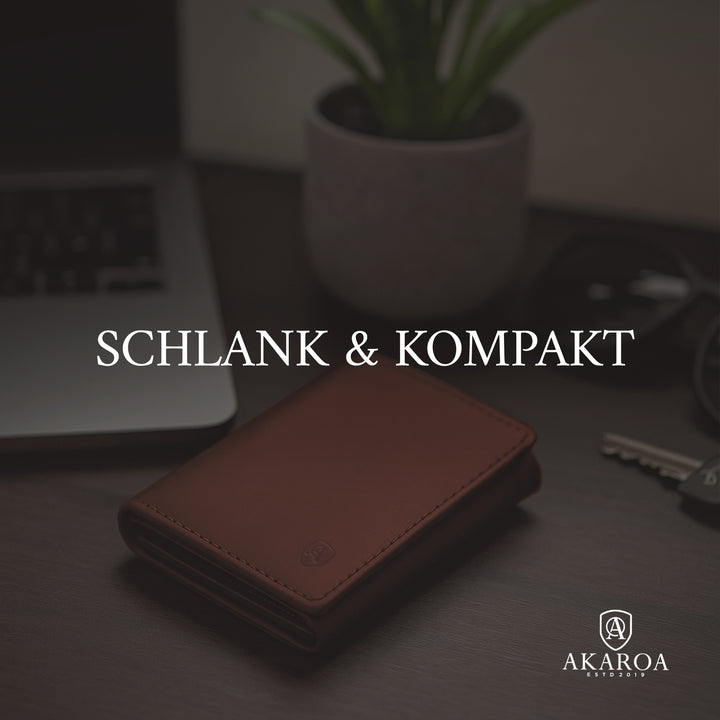 Geldbörse Herren Damen, Portemonnaie, slim wallet, Cardholder, RFID-Blocker, Brieftasche, Rindsleder#farbe_cognac
