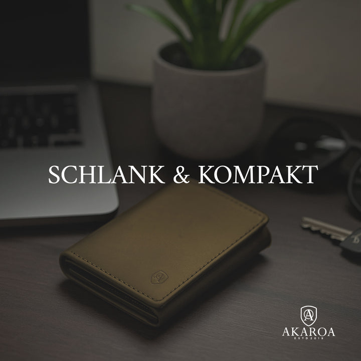 Geldbörse Herren Damen, Portemonnaie, slim wallet, Cardholder, RFID-Blocker, Brieftasche, Rindsleder#farbe_gruen