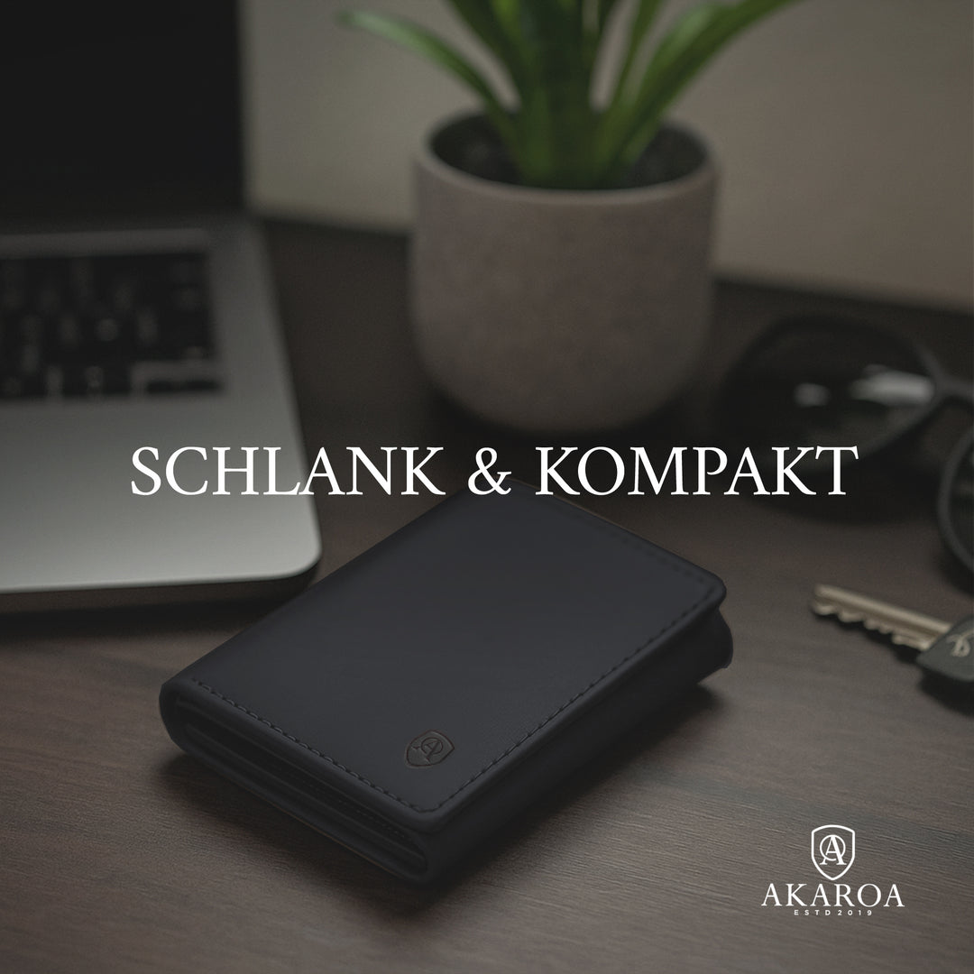 Geldbörse Herren Damen, Portemonnaie, slim wallet, Cardholder, RFID-Blocker, Brieftasche, Rindsleder#farbe_schwarz