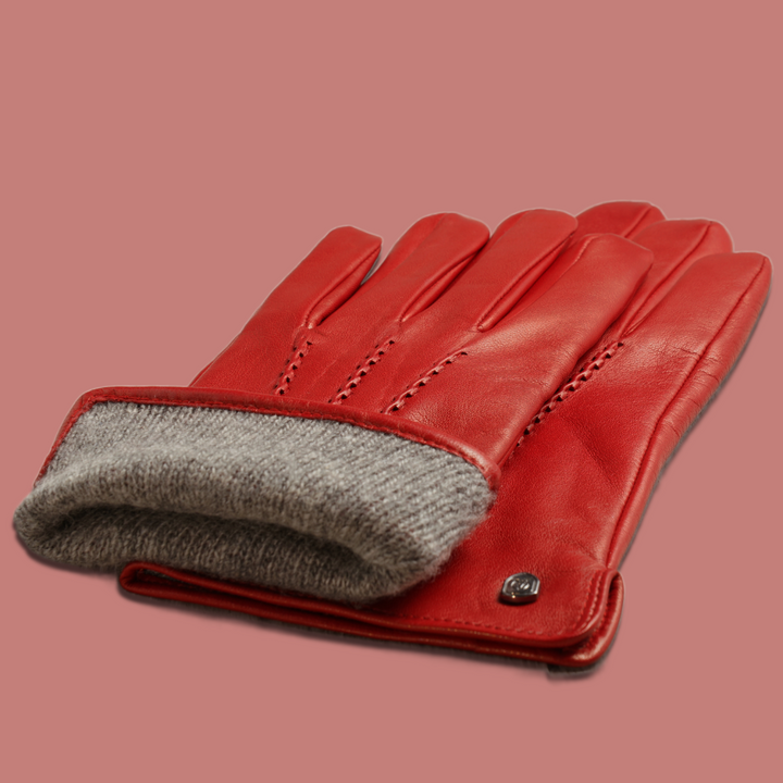 Lederhandschuhe für Damen, Nappaleder, Kaschmirfutter, Smartphone Funktion#farbe_rot