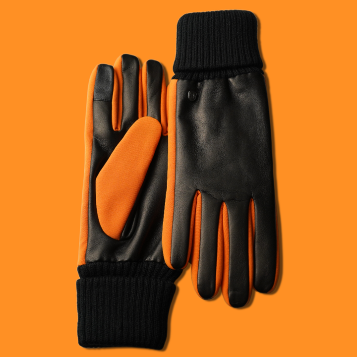 Lederhandschuhe für Damen, Nappaleder, Thinsulate Thermofutter, Smartphone Funktion#farbe_orange