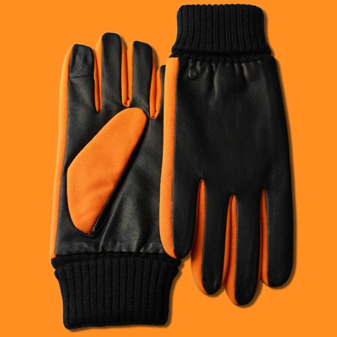 Lederhandschuhe für Herren, Nappaleder, Thinsulate Thermofutter, Smartphone Funktion#farbe_orange