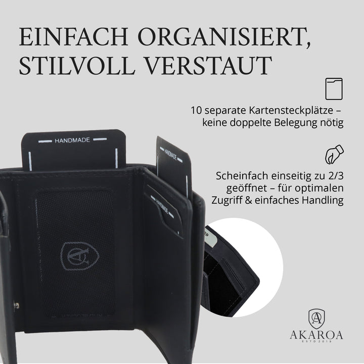 Geldbörse Herren Damen, Portemonnaie, slim wallet, Cardholder, RFID-Blocker, Brieftasche, Rindsleder#farbe_schwarz