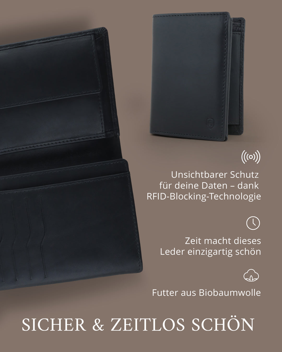 Harry, klassische Geldbörse im Hochformat  9,5 x 11,5 cm