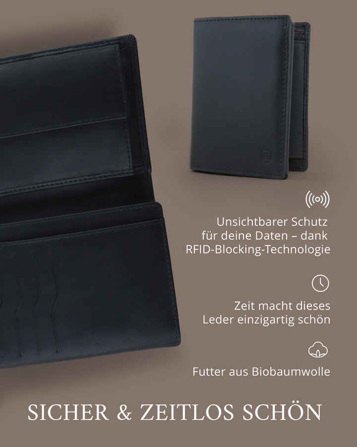 Harry, klassische Geldbörse im Hochformat  9,5 x 11,5 cm