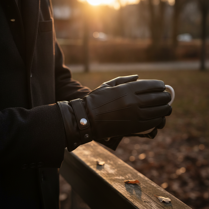 Lederhandschuhe RON – Lifestyle Golden Hour#farbe_schwarz