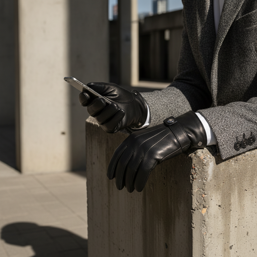 Lederhandschuhe RON – Lifestyle urban#farbe_schwarz